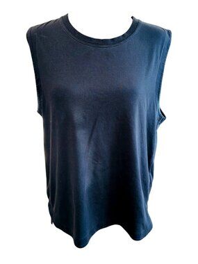 Athleta Black Sleeveless Tank Top Size L Cotton Blend Athletic Workout Casual